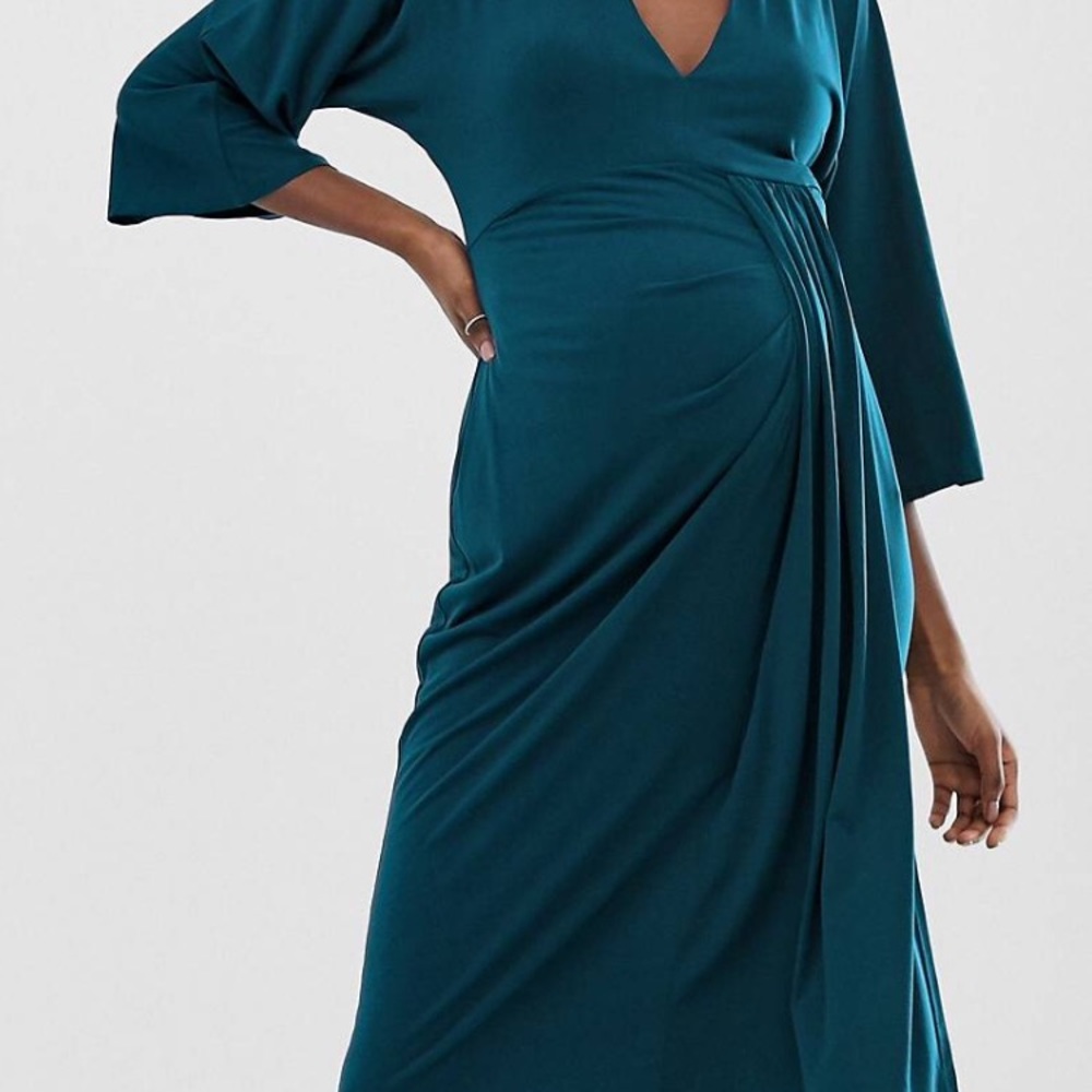 Asos maternity midi dress with drape detail